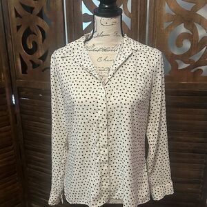 Express Polka Dot Button-Up Blouse